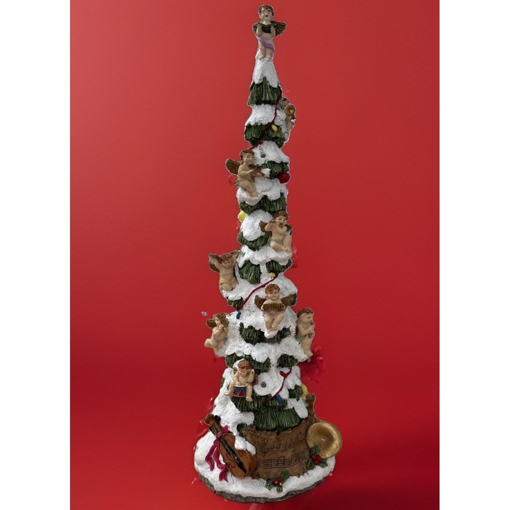 Vintage Cedar Creek Collection Angel Tower Christmas Tree Display 15.5in